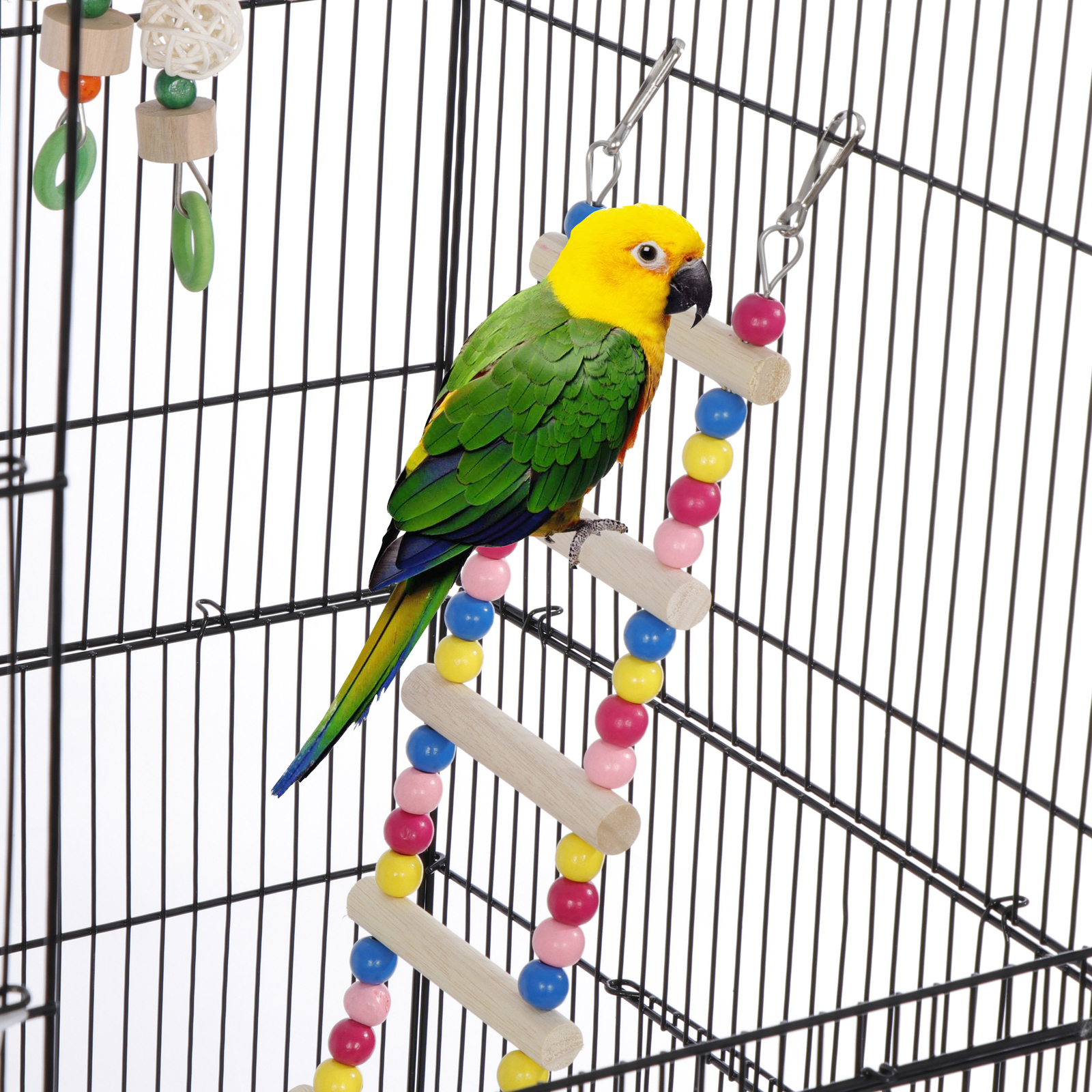 39-inch Roof Top Large Bird Cage Flight Parrot Cockatiel Parakeet Cage w/Toys