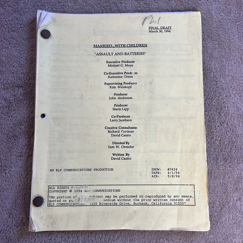 Married With  Children; Mad About You; sitcom scripts; etc