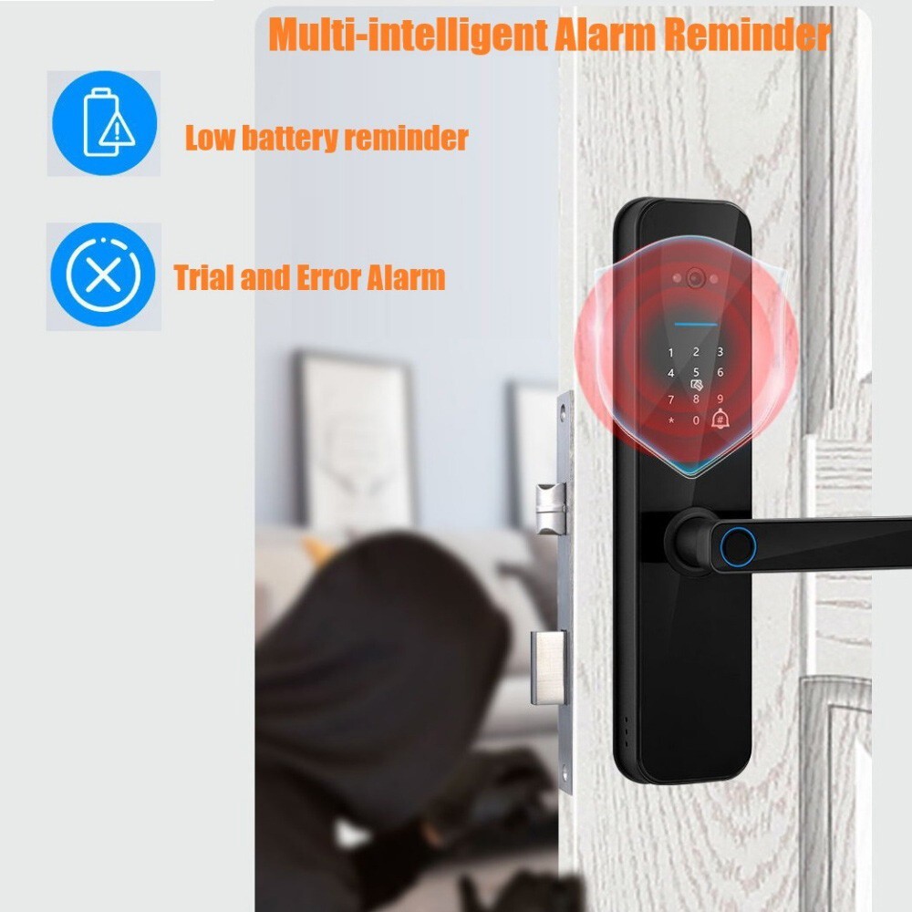 Face Recognition Tuya Wifi Smart Door Lock Visual Intercom Fingerprint