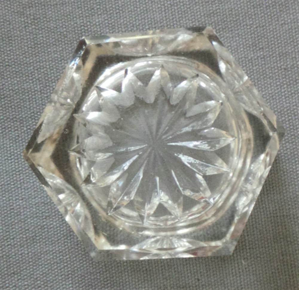 3 Antique Crystal Salt Cellars, Dips