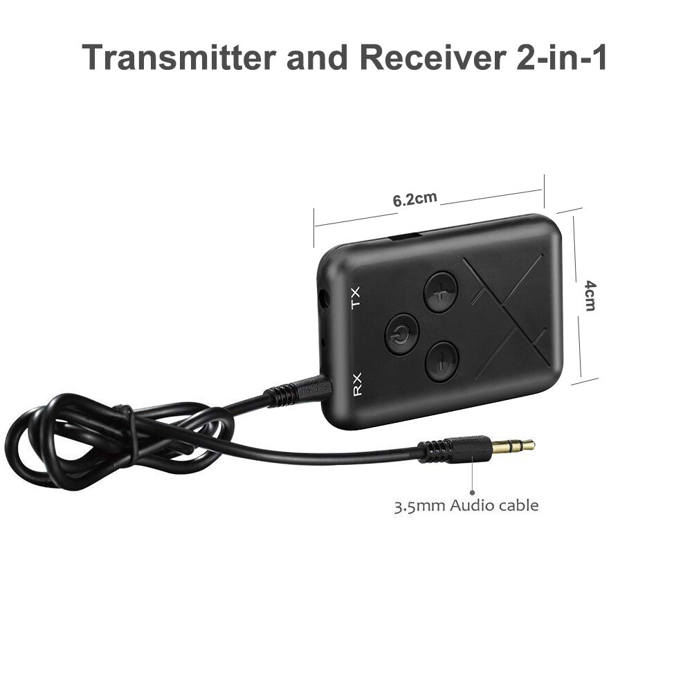 Bluetooth Receiver Transmitter 2-in-1 Wireless Audio 3.5mm Jack RCA Adapter☑@