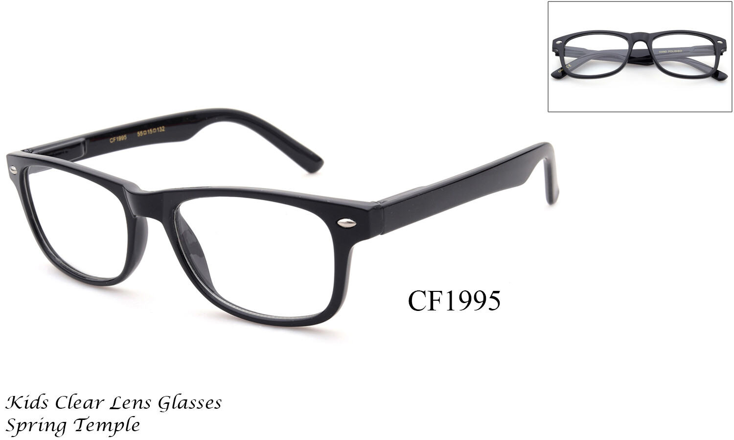 Kids Clear Lens Glasses Retro Horn Rim Junior Fake Smart Spring Hinged UV 100%