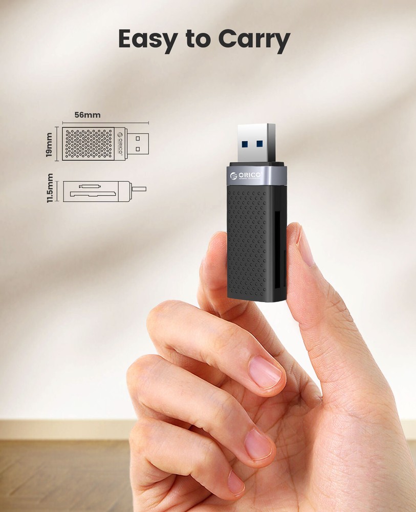 ORICO USB2.0 Card Reader Memory Portable Type-C+TF/SD Smart Card Reader Type C*