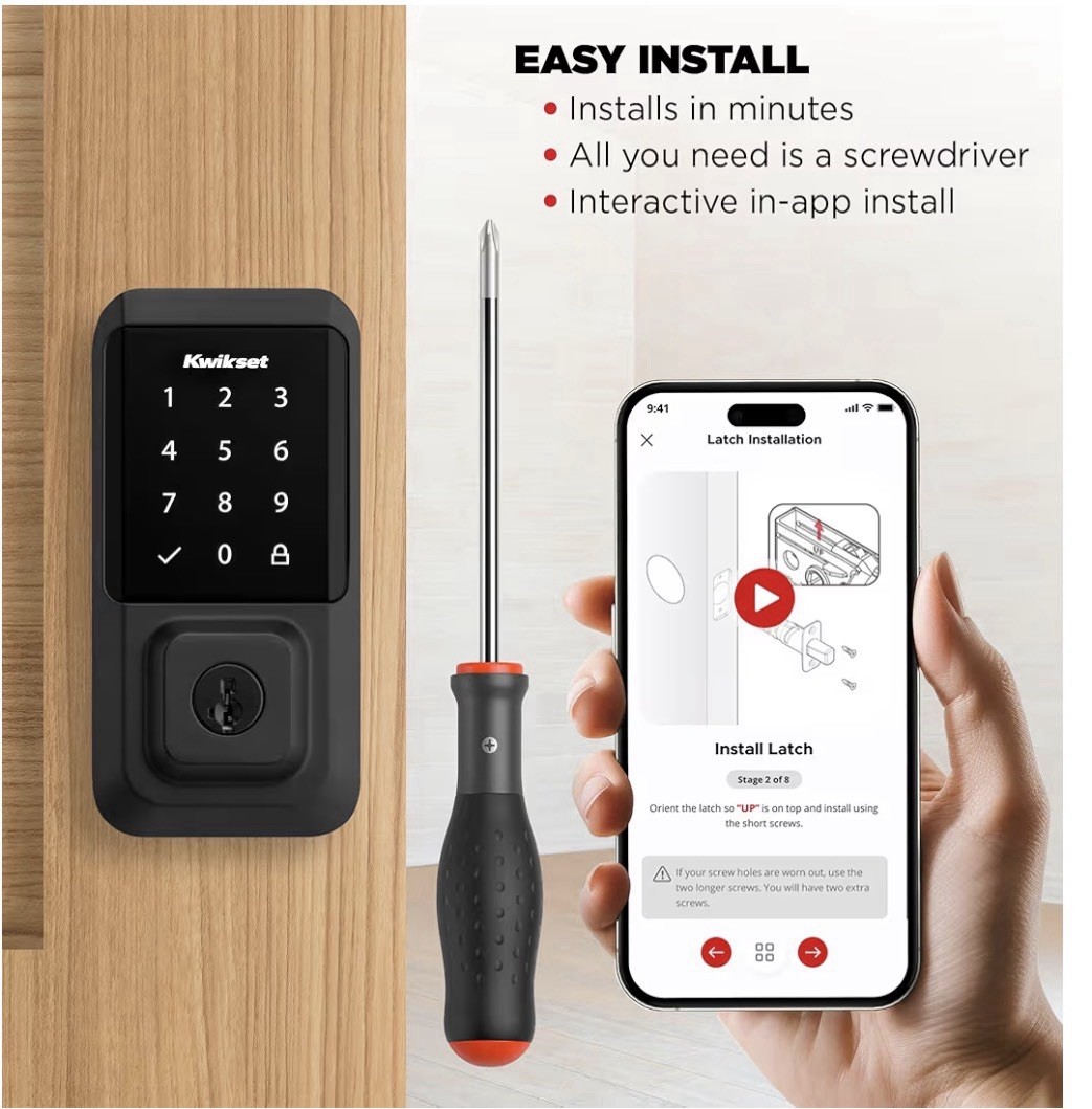 Kwikset Touchscreen Wi-Fi Enabled Smart Lock. Keyless Entry Matte Black. New.