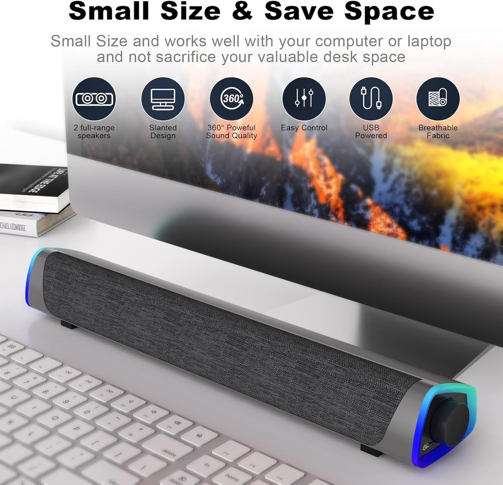 USB Powered Computer Speakers with Switch/