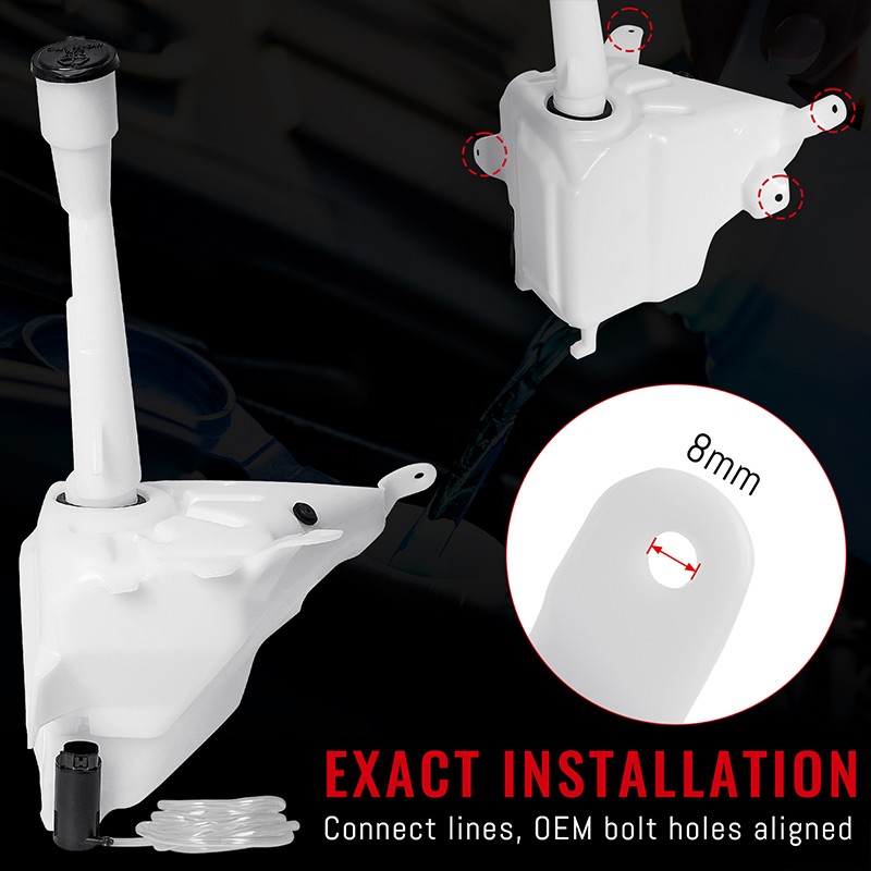 8531504050 For 1995-2004 TacomaWindshield Washer Reservoir Tank W/ Motor + Pump