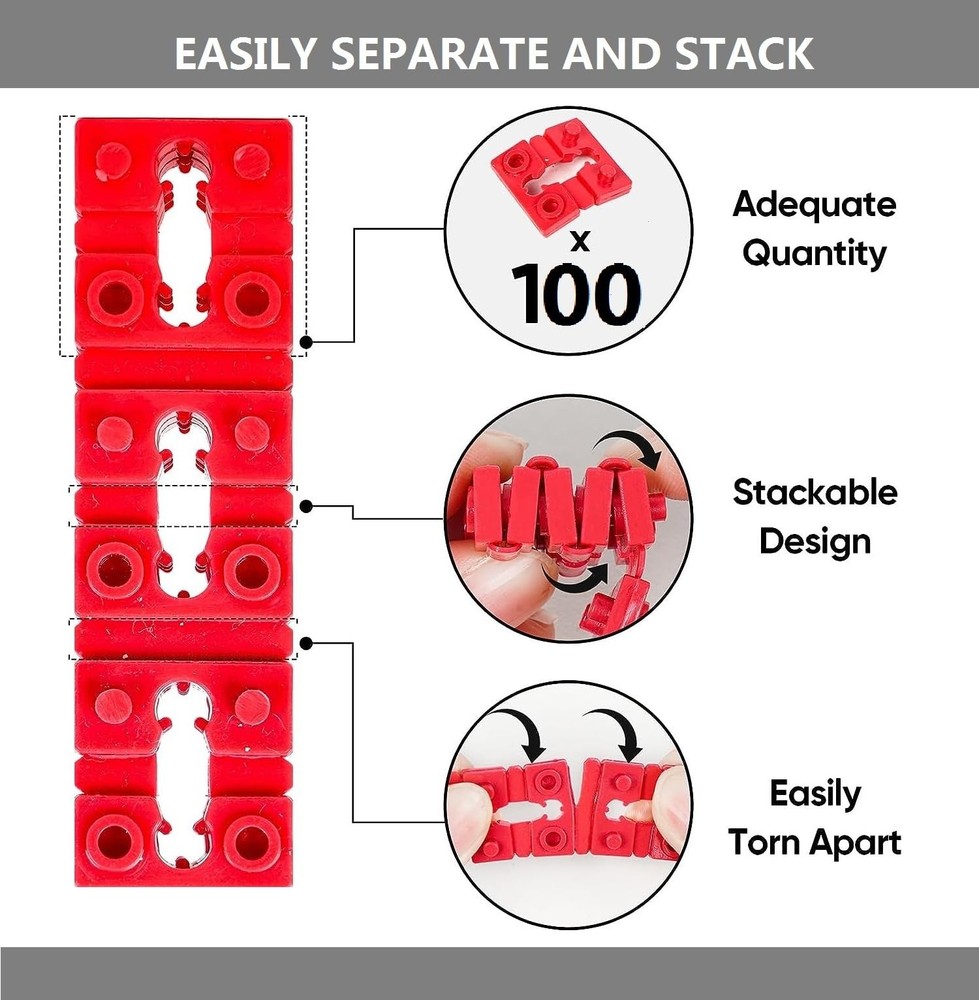 100pcs Outlet Spacers for Electrical Box, Shims Red