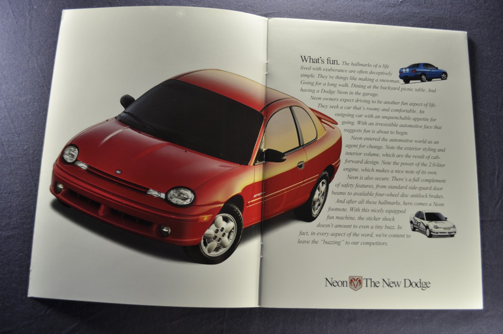 1999 Dodge Neon Catalog Brochure R/T Sport Coupe Excellent Original 99