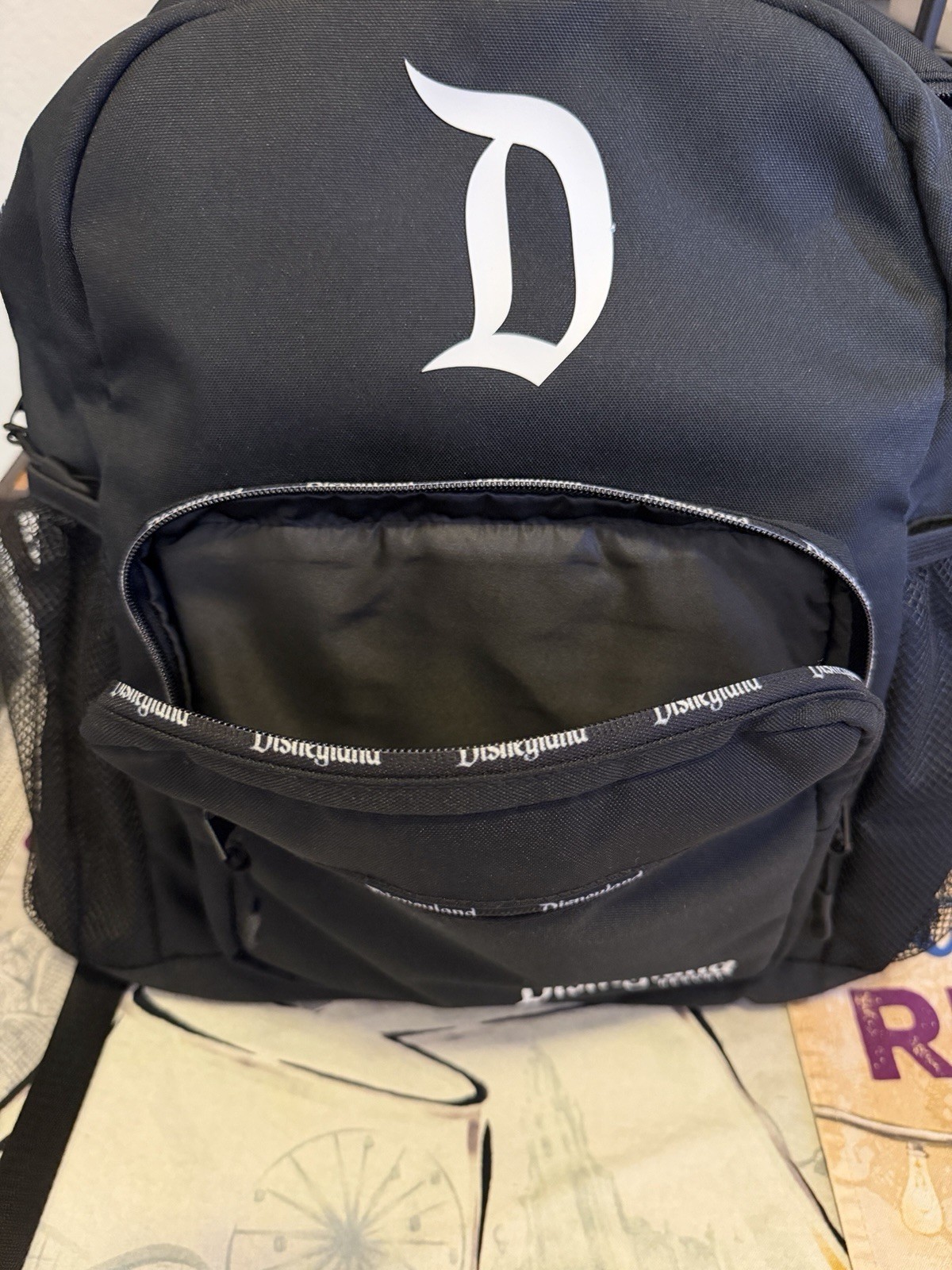 Disney Parks Disneyland LARGE Black Backpack Collection. New