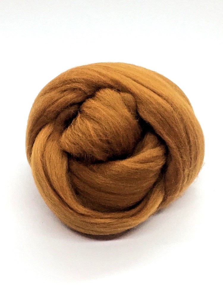 Merino Wool Top Roving Cinnamon Spice Brown