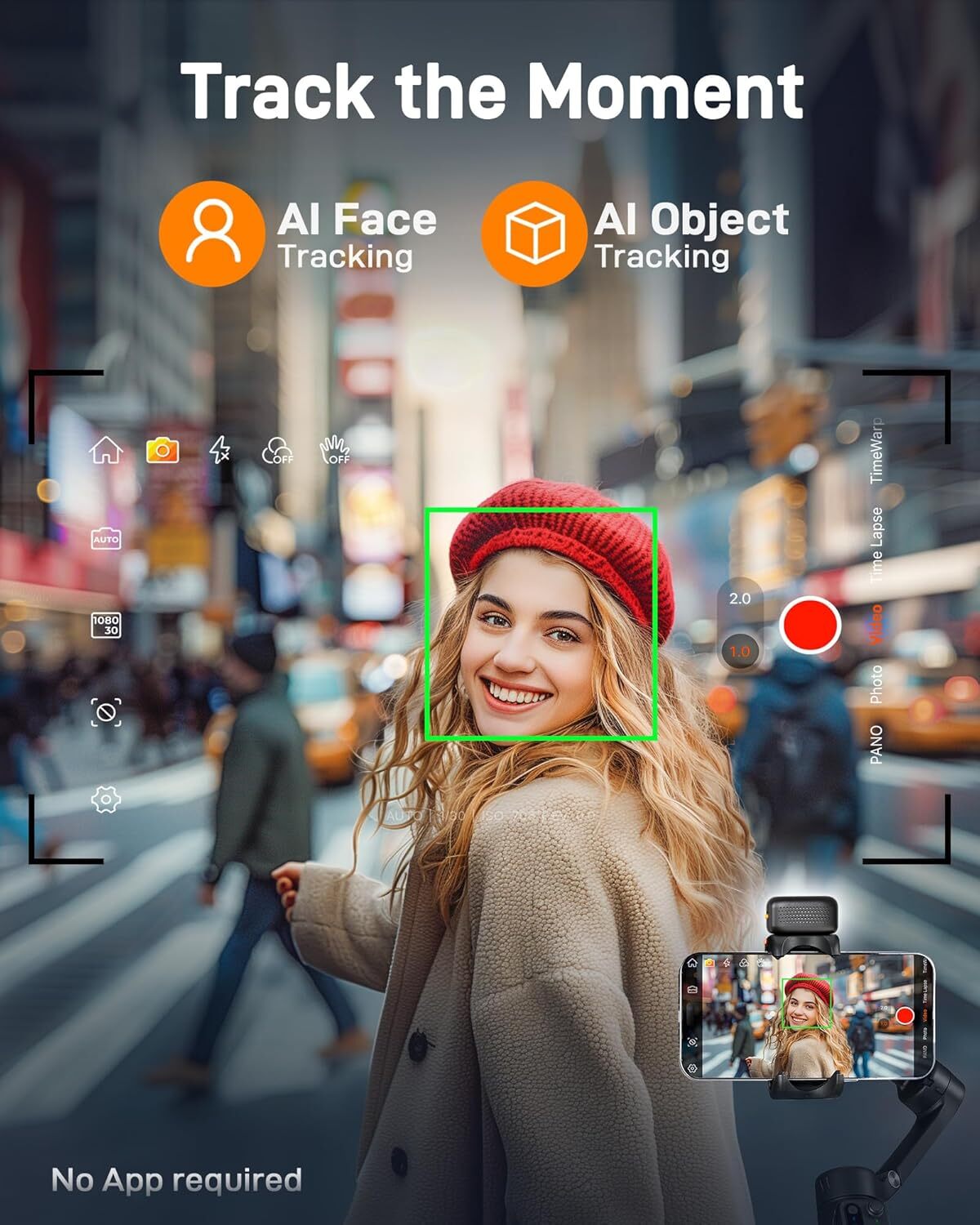 Hohem iSteady V3 3-Axis Gimbal Stabilizer AI-Face for iPhone 15 Samsung Huawei