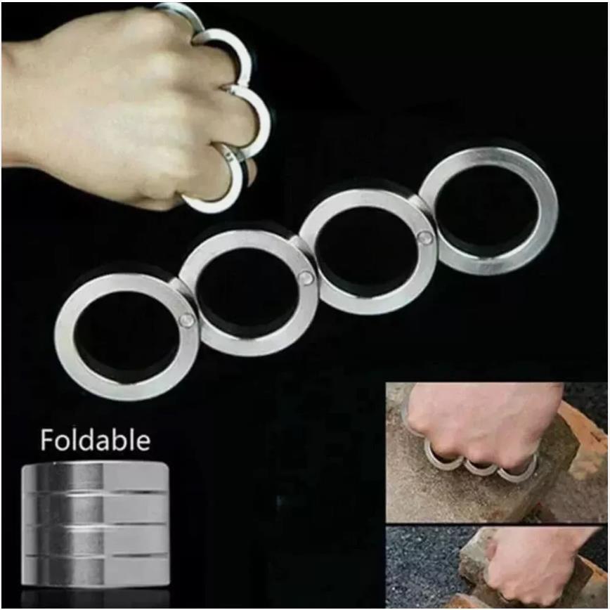 Set For Men Jewelry Stainless Steel Knuckles Rings Rotatable Foldable Ring