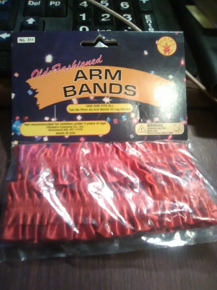 Shop~Garter/ Arm Bands Solid Red Satin Old Fashioned