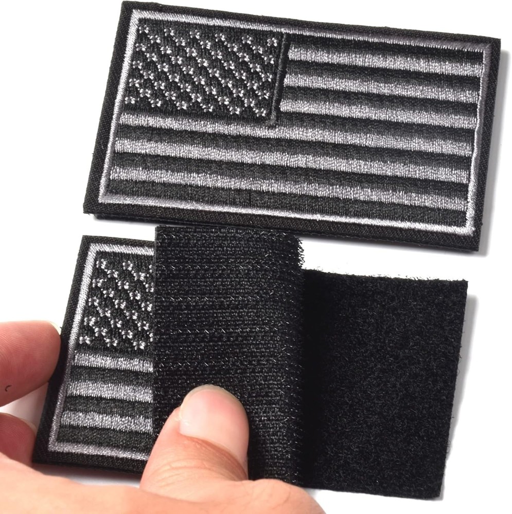 2PCS American Flag Patches, Hook & Loop Tactical Morale Patch Full Embroidery...