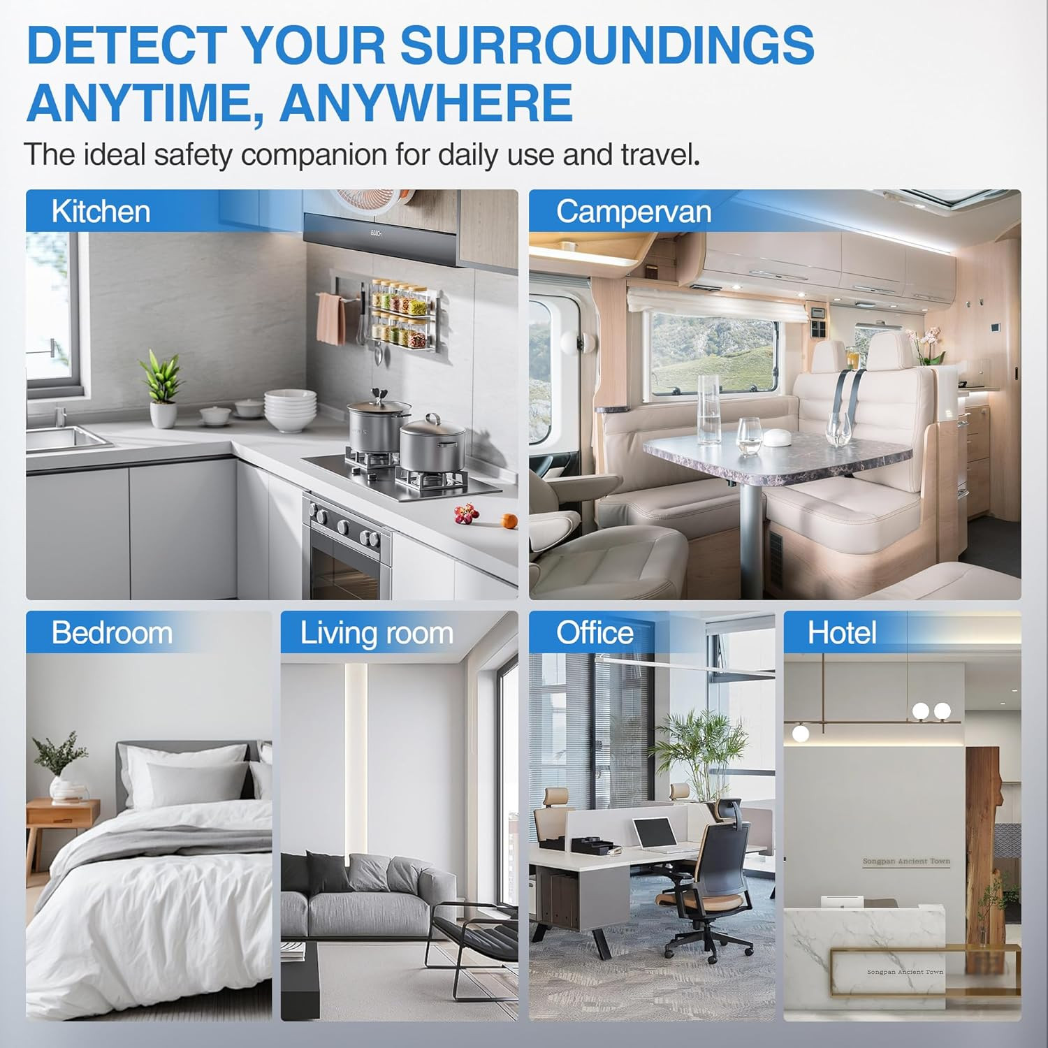 4-in-1 Portable Carbon Monoxide Detectors Plug in – Natural Gas Leak Detector, M