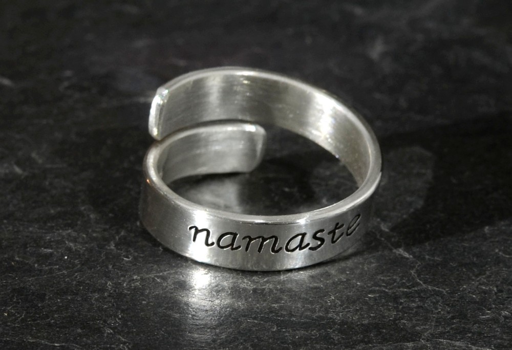 Sterling silver namaste bypass ring