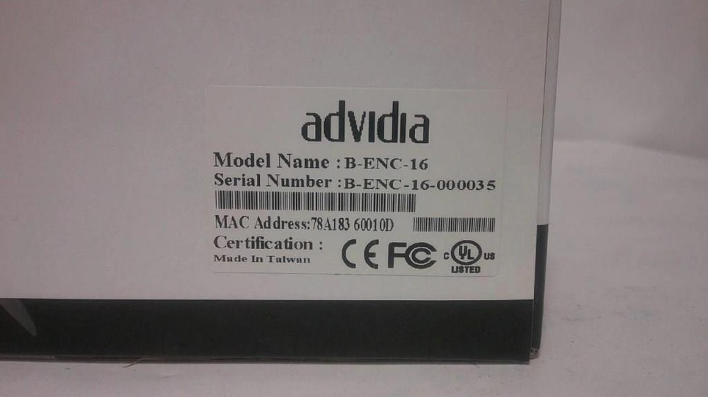 *New* Advidia Panasonic H.264 16CH Video Inputs Encoder B-ENC-16 Supports