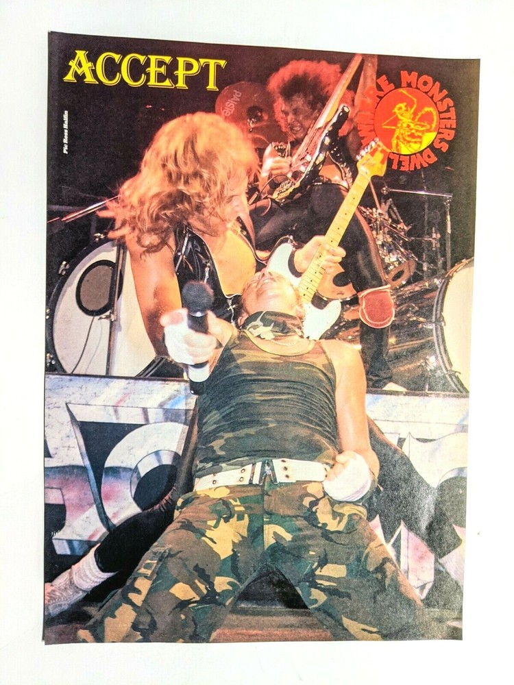 ACCEPT / WOLF HOFFMAN LIVE / MAGAZINE FULL PAGE PINUP POSTER CLIPPING (3)