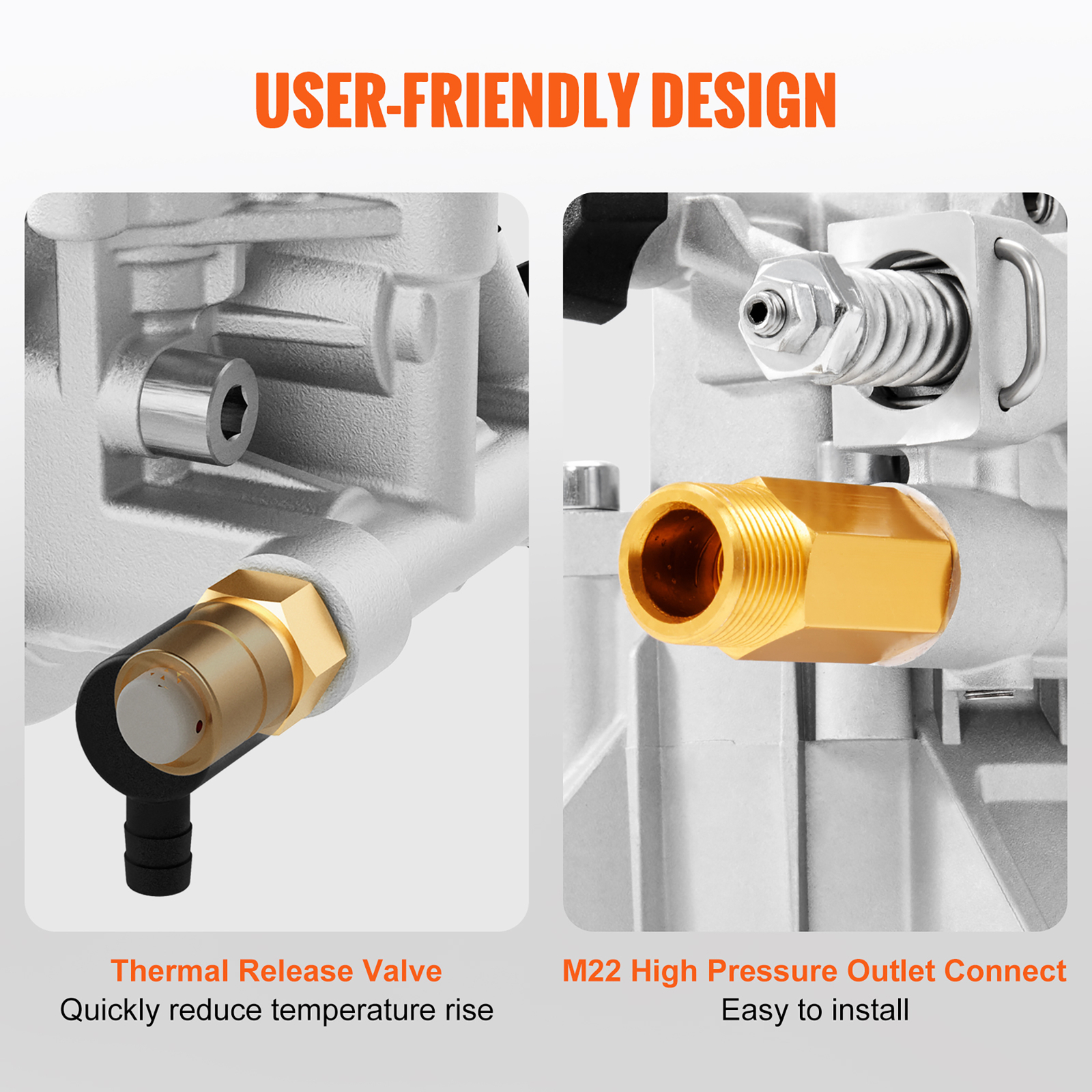 VEVOR Pressure Washer Pump Power Washer Pump 7/8" Shaft Vertical 3400 PSI 2.5GPM