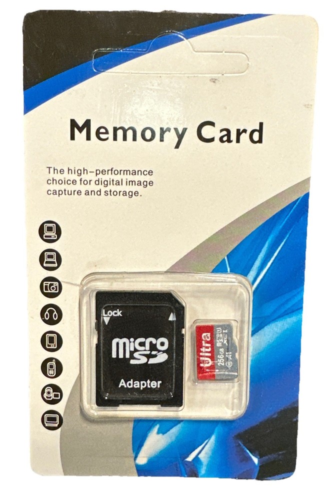 🔥Micro SD Adaptor 256GB Memory Card Plug&play Support Windows/Mac,Cam,Cell,etc.