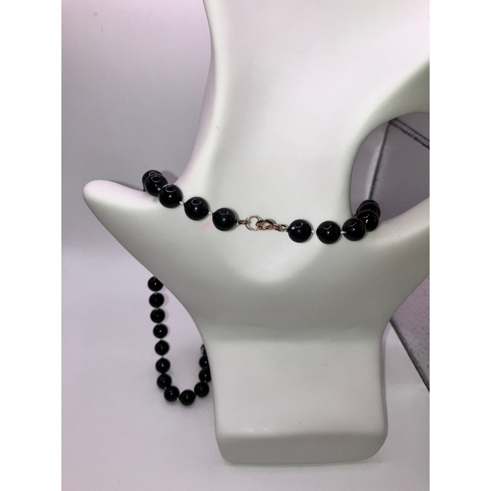 Black Distressed Beaded 24.25' Length Necklace!