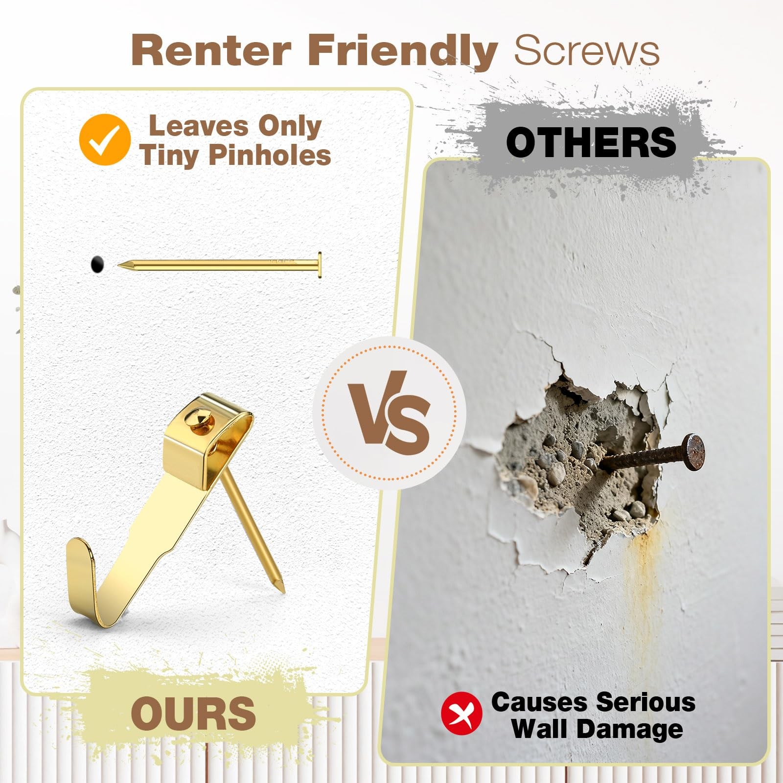 Lmutexyi 322Pcs Picture Hanging Kit, Professional Hangers with Gold