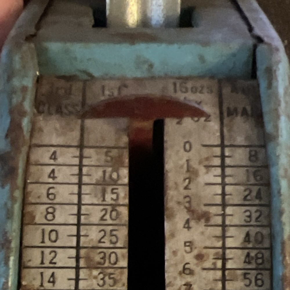 Antique Working Postal Scale Blue Metal