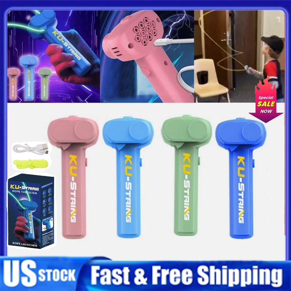 Ku String Lasso String Shooter Loop Handheld Zip Rope Launcher Rechargeable USA