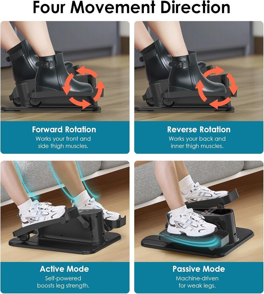 - Quiet Motorized Leg Exerciser with Smart Remote, 12-Speed Manual Programs A...