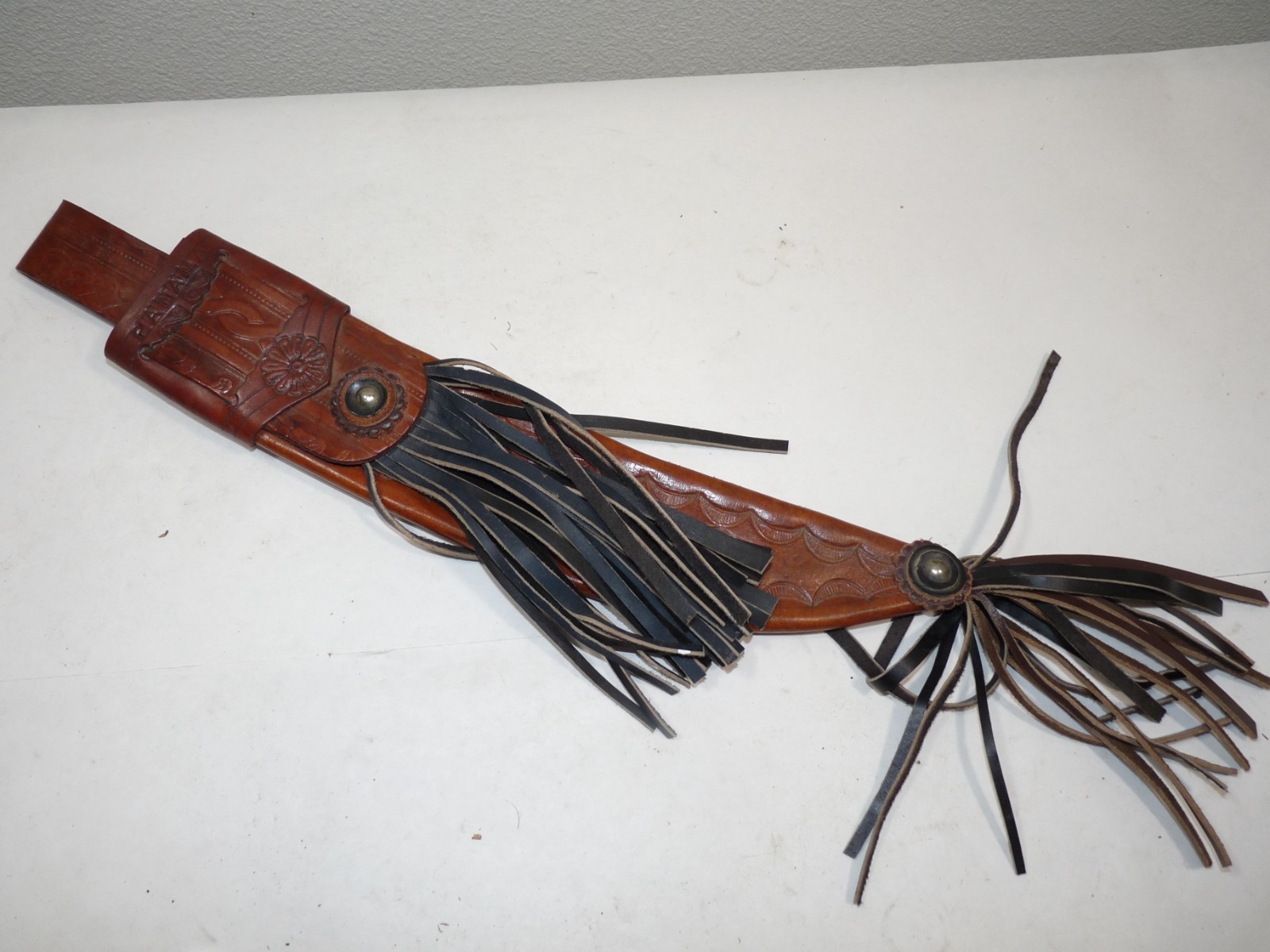 Vintage 14” Legitimus Collins Co. Guatemala Machete w/Panama Leather Sheath