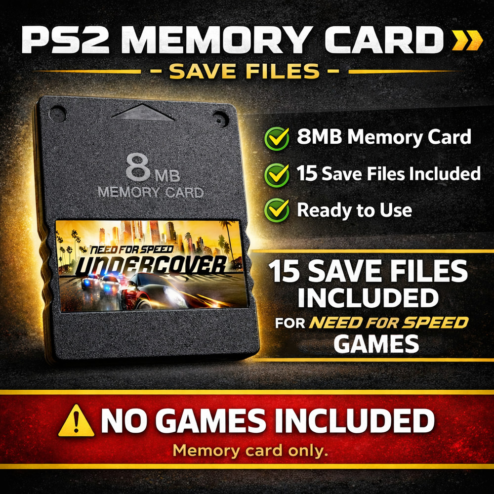 Need for Speed Undercover PlayStation 2 PS2 Memory Card 100% Completed Save