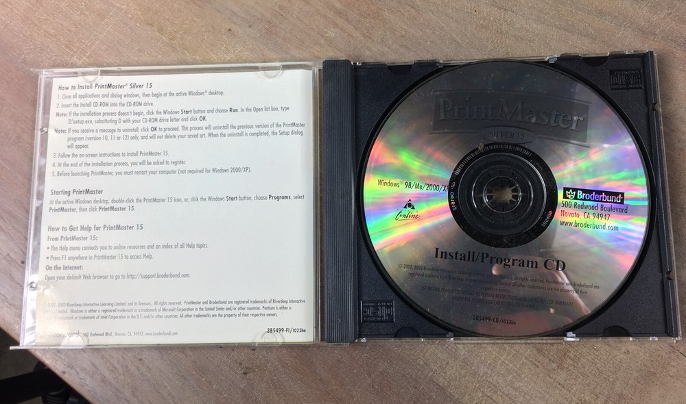 PRINT MASTER SILVER 15 : CD-ROM PC WIN 98/ME/2000/XP