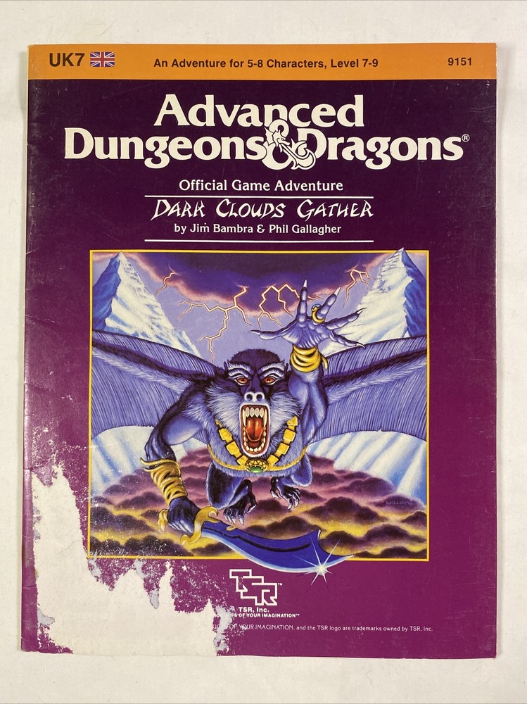 AD&D Module UK7 - DARK CLOUDS GATHER - COMPLETE - D&D TSR 9151