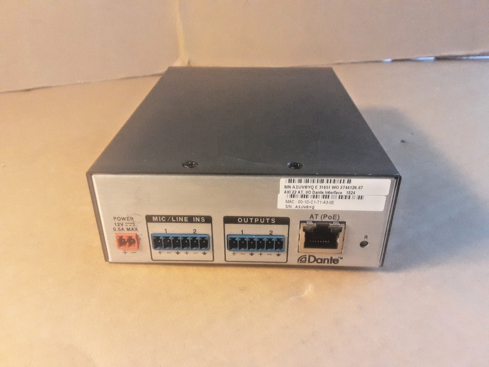 Extron AXI 22 AT, I/O DANTE INTERFACE 1824 AUDIO INTERFACE