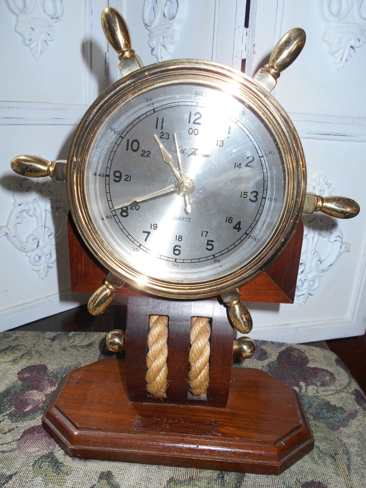 MARITIME, SOLID BRASS, SHIP'S TABLE TOP CLOCK