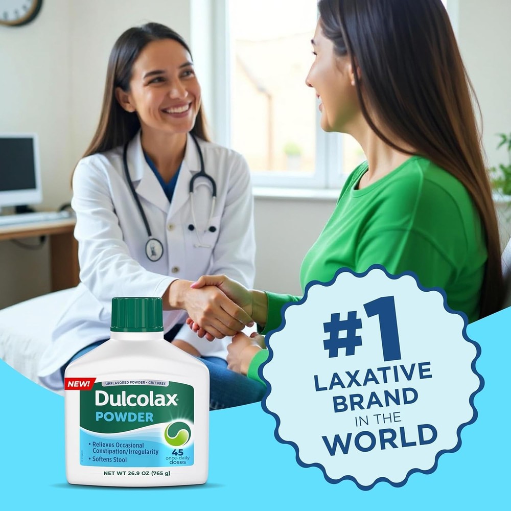 DULCOLAX LAXATIVE POWDER, GENTLE CONSTIPATION RELIEF, STOOL SOFTNER FOR ADULTS