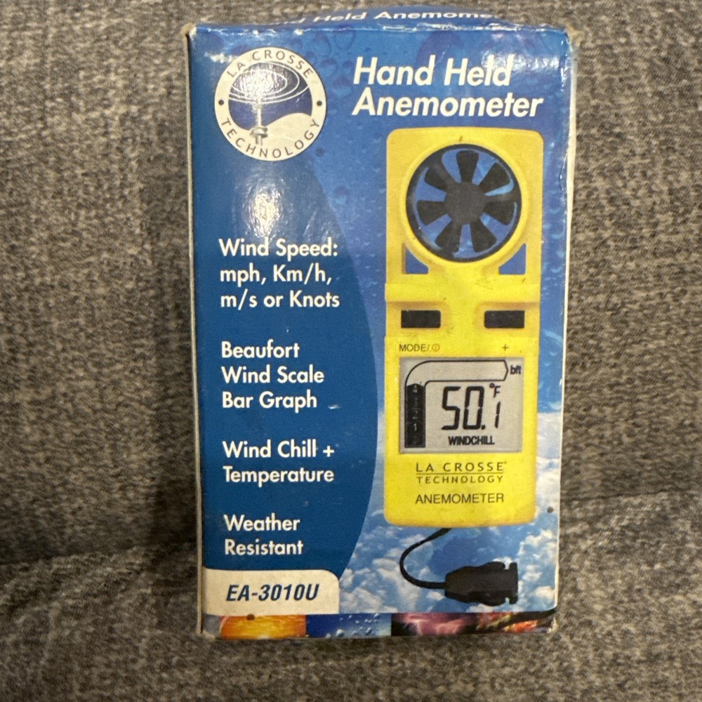 La Crosse Technology Anemometer with LCD Display Handheld EA-3010U NEW