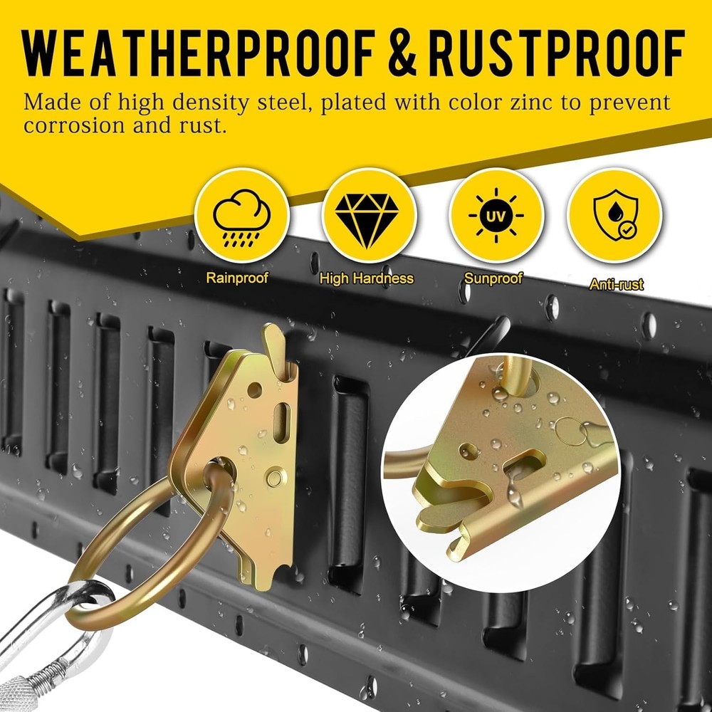 Versatile 20pcs E-Track O-Ring Anchors - 2000lb Load Capacity, Rust-Resistant