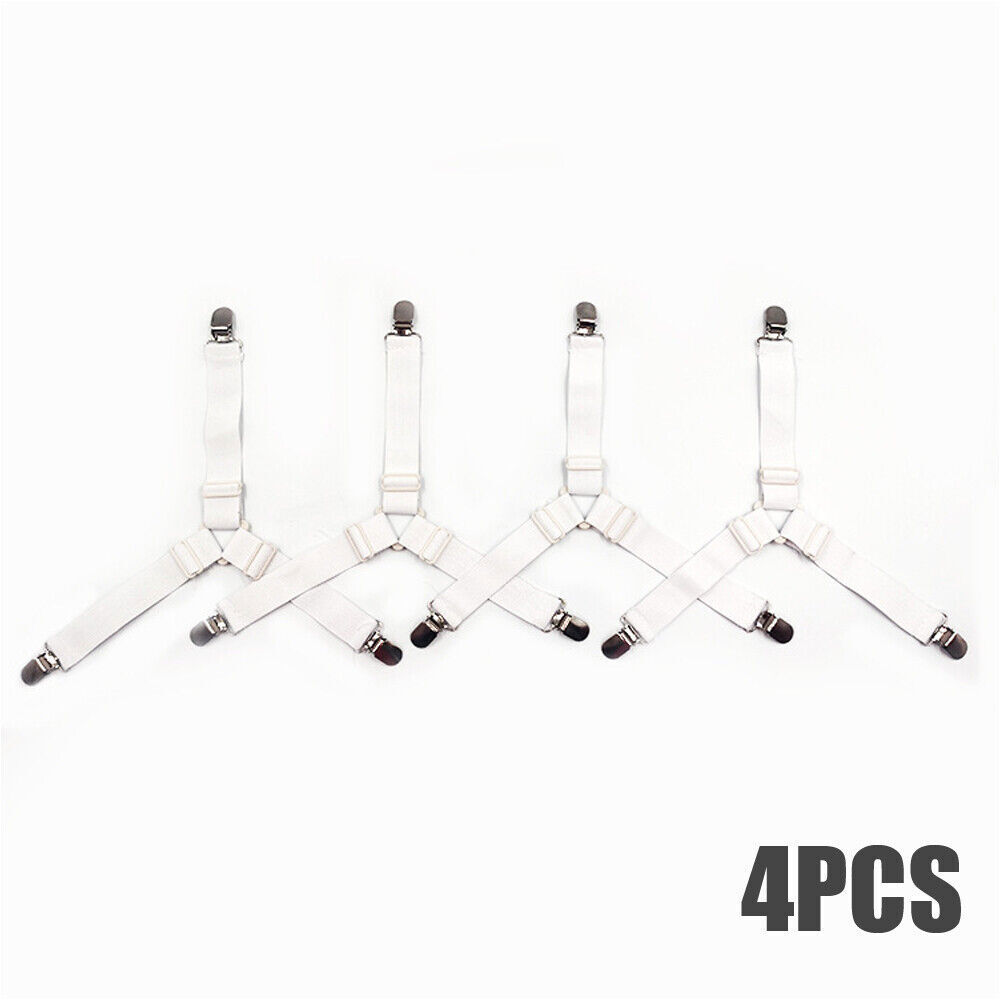 4x Four-corner Adjustable Elastic Fixing Clips Tablecloth Fixed Bed Sheet Clips