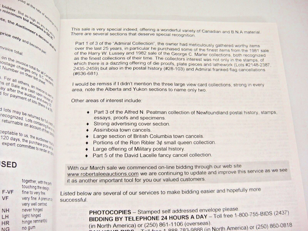 Robert Lee Auction Catalog Canada & BNA Stamps & Postal History Lot of 3 2004