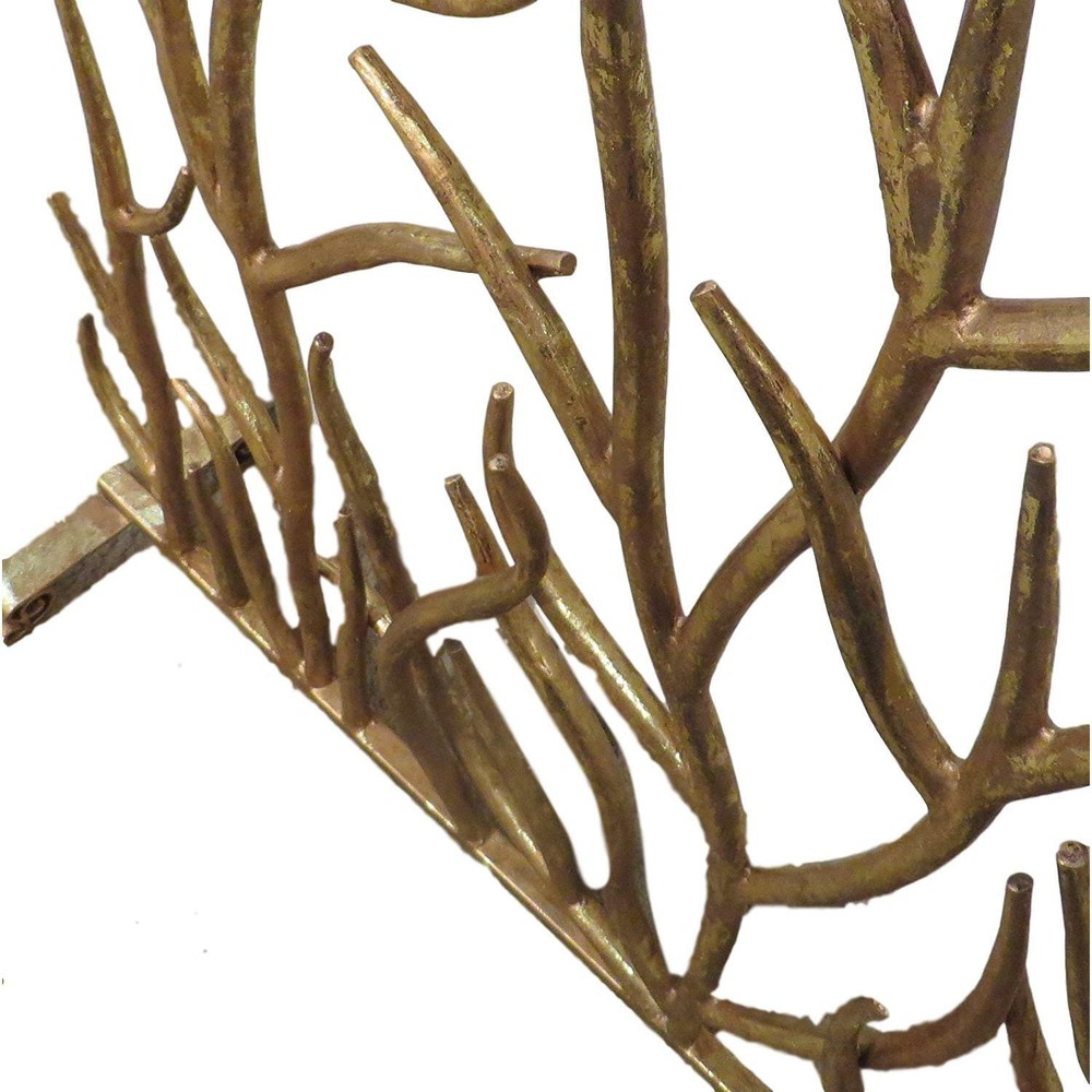 Gold Twig Branch Iron Firescreen Open Metal Fireplace Screen Flat Panel