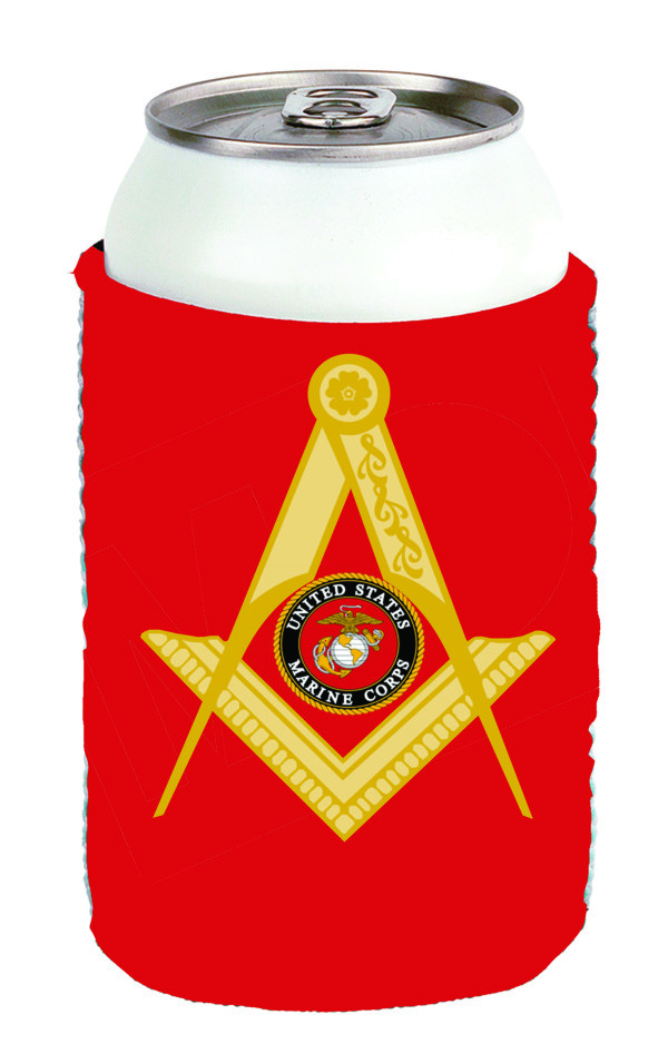 U.S. Marine Corps Masonic Full Color Can Cooler