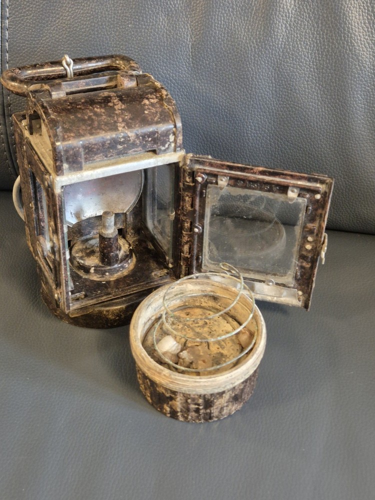 WW2 German Bakelite Lantern, good condition, with handle hook, stamps around