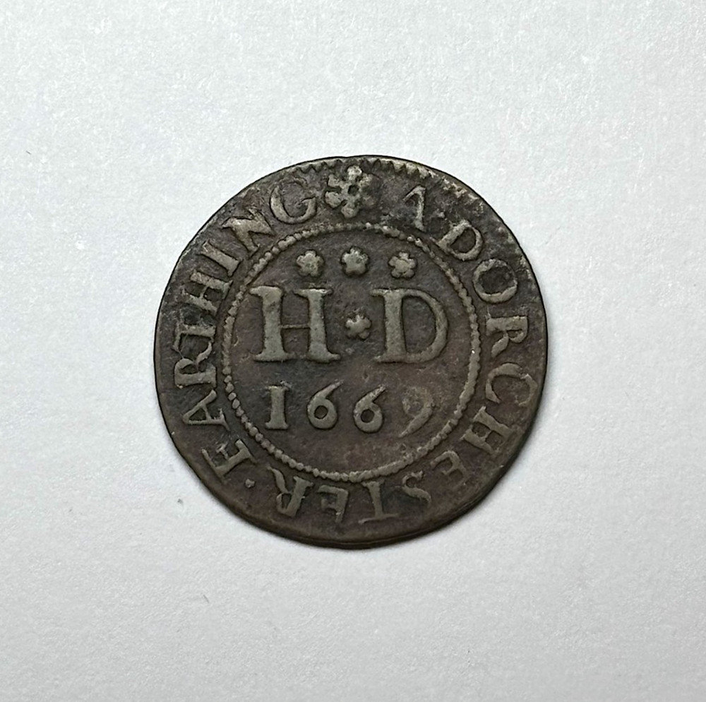 1669 England (Dorchester) - Farthing Token.