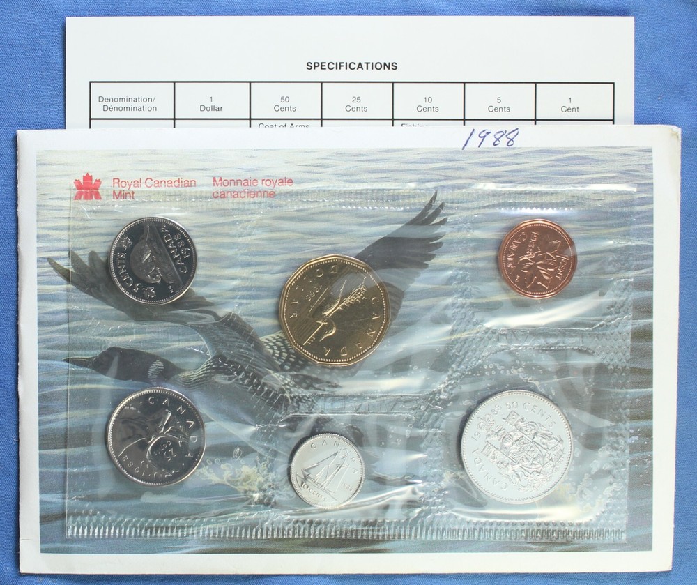 Canada 1988 Uncirculated Mint Set - With Envelope and COA