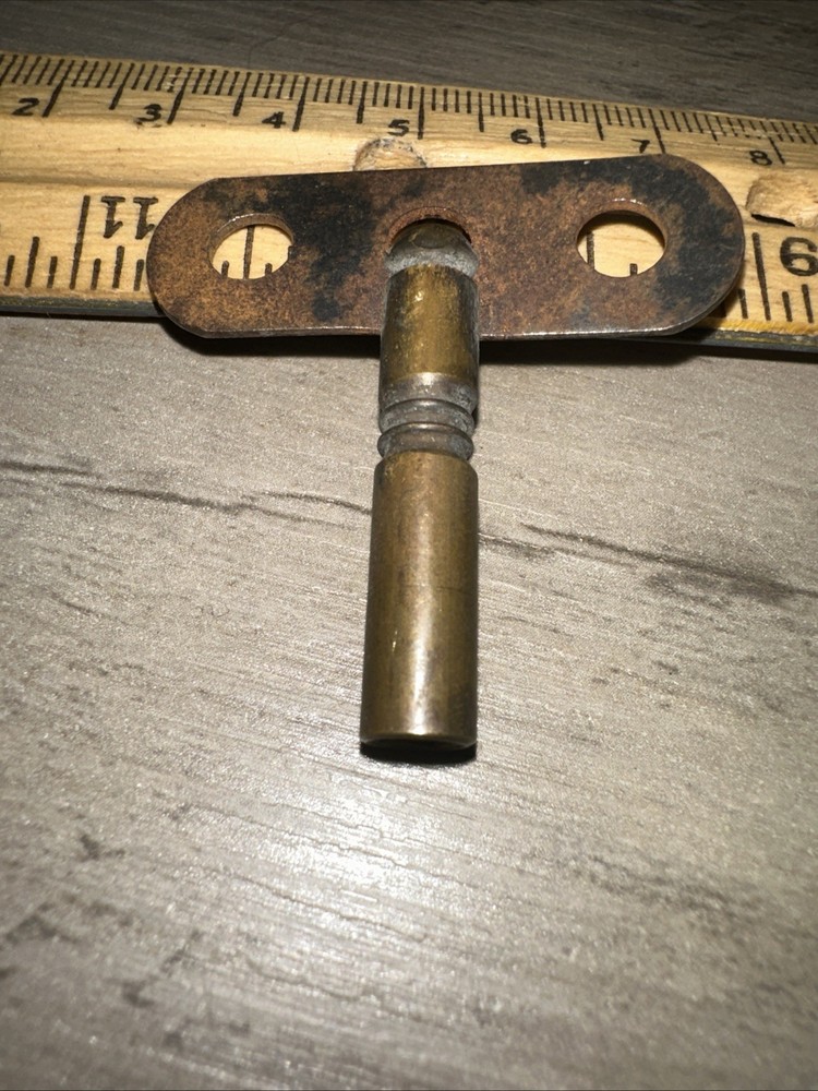 Antique Clock Winding Key Brass & Steel #2