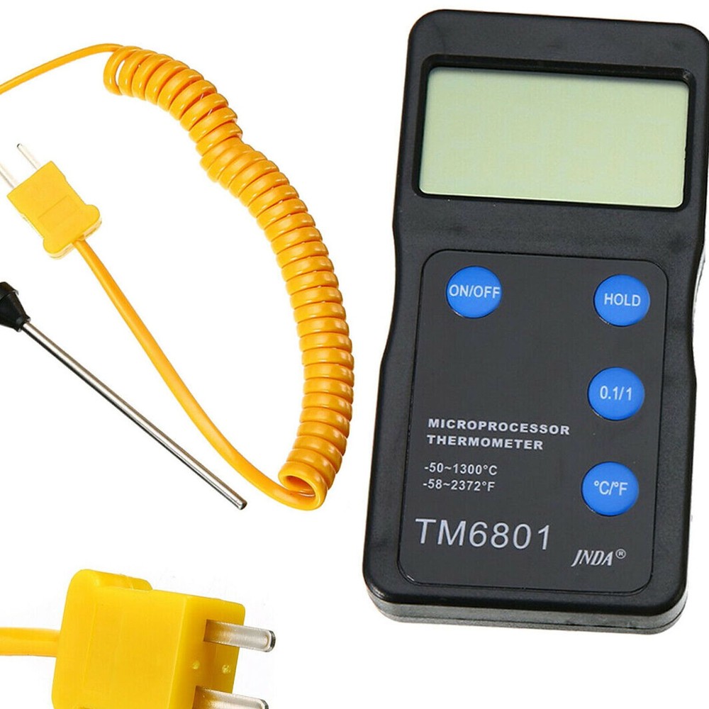 K Type Black High Temperature Thermometer Pyrometer and Probe Set 1300℃ 2327℉