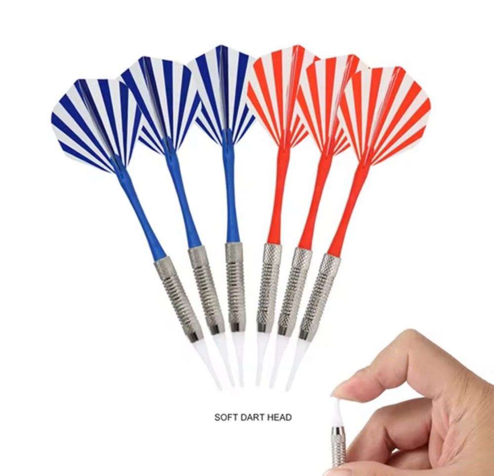 Electronic Dartboard LCD Score 15 Inch Soft Tip Darts Set 6 Darts