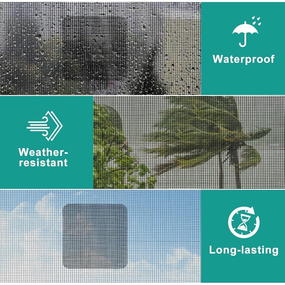 24 Sheets Window Screen Patch Repair Kit, 3 Sizes Screen Patch Tape, Upgraded St