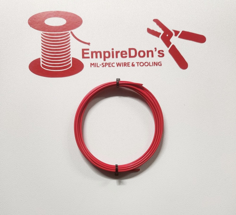 16 AWG Mil-Spec Wire (PTFE) Stranded Silver Plated Copper, Type E, Red 10 ft